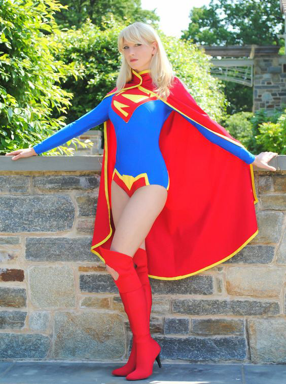 Fashion Supergirl Cosplay Leotard Superhero Costume